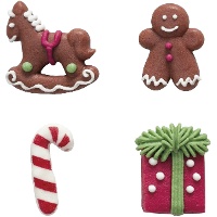 Sortierte Weihnachts-Zuckerfiguren (3,5 cm) - Dekora - 48 Stück