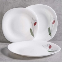 Quadratisches Geschirrset Tulpe - 18 Teile