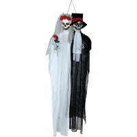 Hängendes Skelett-Paar mit Licht und Ton, 1,85 m