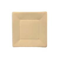 Quadratische Teller aus Bambusfaser 20 cm - 10 Stück.