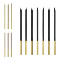 Bunte Metallkerzen 14 cm - 12 Stück