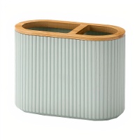 Doppelter Zahnbürstenhalter aus Bambus