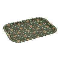 Tablett 40 x 28,5 cm aus Metall mit Lebkuchenmann-Motiv