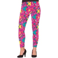 80's fuchsia print Leggings