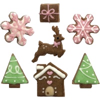 Sortierte Zuckerfiguren 'Weihnachtsdorf' - Dekora - 42 Stück