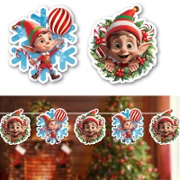 3 m lange Girlande mit Weihnachtselfen