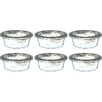 Frischhaltedose aus Glas, 0,4 l, mit grauem Deckel - 6er-Set