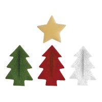 Weihnachtswaffeln mit Tannenbäumen und Sternen - 26 Stück