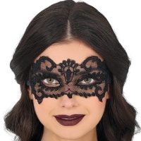 Schwarze bestickte Spitzenmaske