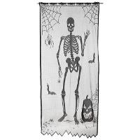 Skelett Türdekoration aus schwarzer Spitze, 2,10 x 1,00 m