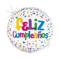 Runder holographischer Happy Birthday Ballon, 35 cm
