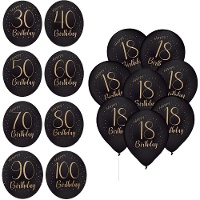 Elegante Gold Nummern-Latexballons - 8 Stück