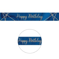 Navy und Gold Schild mit Happy Birthday 2,74 m