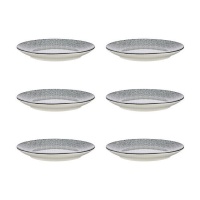 20 cm Japanische Welle schwarzer Teller - Vessia - 6 Stück