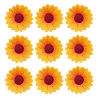 Gelbe Gänseblümchen Zuckerfiguren 6,5 cm - Dekora - 12 Stück