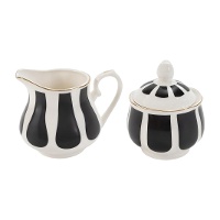 Zuckerdose und Milchkännchen Excellence Schwarz und Weiß
