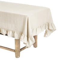 Tischtuch 1,45 x 1,45 m aus natürlichem Kräuseltuch
