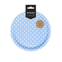 Runde Teller mit weißen Punkten 23 cm - 6 Stück