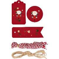 Geschenkanhänger mit Weihnachtsmannmotiv - 25 Stück