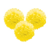 Papier-Pompon-Anhänger 25 cm - 3 Stk.