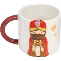 Tasse mit Relief von Kaspar, einem der Heiligen Drei Könige (470 ml)