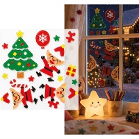 Selbsthaftende Gel-Dekoration mit Weihnachtswichteln