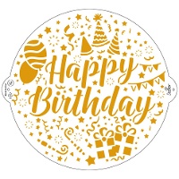 Happy Birthday Schablone 25 cm - Dekorieren