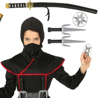 Ninja Set mit Säbel - 4 Teile.