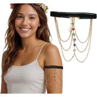 Armband mit Ketten und bunten Steinen