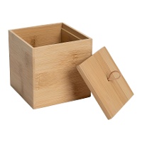 Quadratische Wattepad-Box aus Bambus