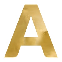 Großer goldener Buchstabe A aus Polystyrol, 60 cm