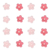 Gänseblümchen Zuckerfiguren in rosa Farbtönen 1,4 cm - FunCakes - 64 Stk.