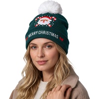 Weihnachtsmütze mit Weihnachtsmann-Motiv und Glitzereffekt