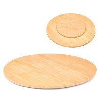 Runde, drehbare Bambus-Servierplatte Ø 50,5 cm für Snacks