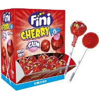 Lutscher mit Kirschgeschmack und Kaugummi - Einzelpackung - Fini cherry pop gum - 100 Stück