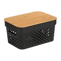 Kiste 26 x 17,5 x 12,5 cm perforiert mit Bambusdeckel - 1 Stück