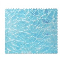 Tortenboden 40 x 30 x 0,3 cm in Wasser-Optik