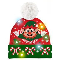 Leuchtende Weihnachtsmütze im Elfen-Design