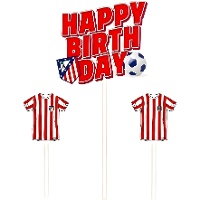 Atlético de Madrid Happy Birthday Toppers - 3 Stück