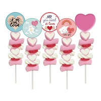 Valentinstag Schaschlik aus sortierten Marshmallows 45 g - 1 Stück