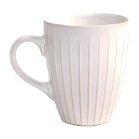 Elfenbeinfarbener Becher 330 ml mit Streifen