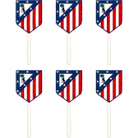 Tortenstecker mit Atlético de Madrid-Wappen - 6 Stück