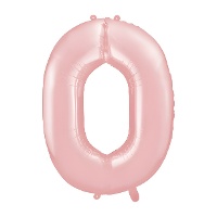 Folienballon Zahl 0, Rosa, 86 cm - PartyDeco - 1 Stück