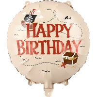 Happy-Birthday-Folienballon im Piratendesign, 35 cm