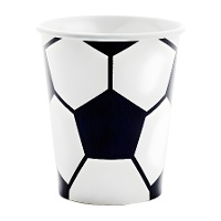 Schwarzer und weißer Fußball Fußballbecher 260ml - 6 Stk.