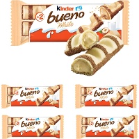 Kinder Bueno White - Waffelriegel mit Haselnusscremefüllung und weißem Schokoladenüberzug - Kinder - 5 Stück
