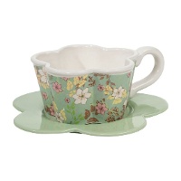 330-ml-Tasse mit Blumenmotiv