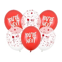 You're Next Halloween-Latexballons 30 cm - 6 Stück