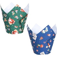Weihnachtsmann Papier Tulpen Muffinförmchen - PME - 24 Stk.