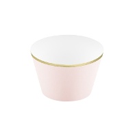 Cupcake Wrappers mit Goldrand - 6 Stück